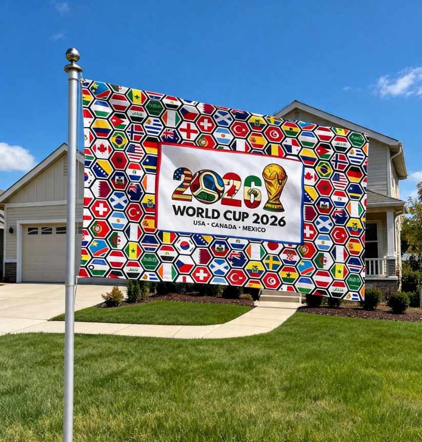 2026 World Cup Flag Double Sided Flag | Soccer Tournament Nations