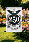 USA 250th Birthday Medallion Flag, United States 250 Anniversary Eagle Emblem House Flag