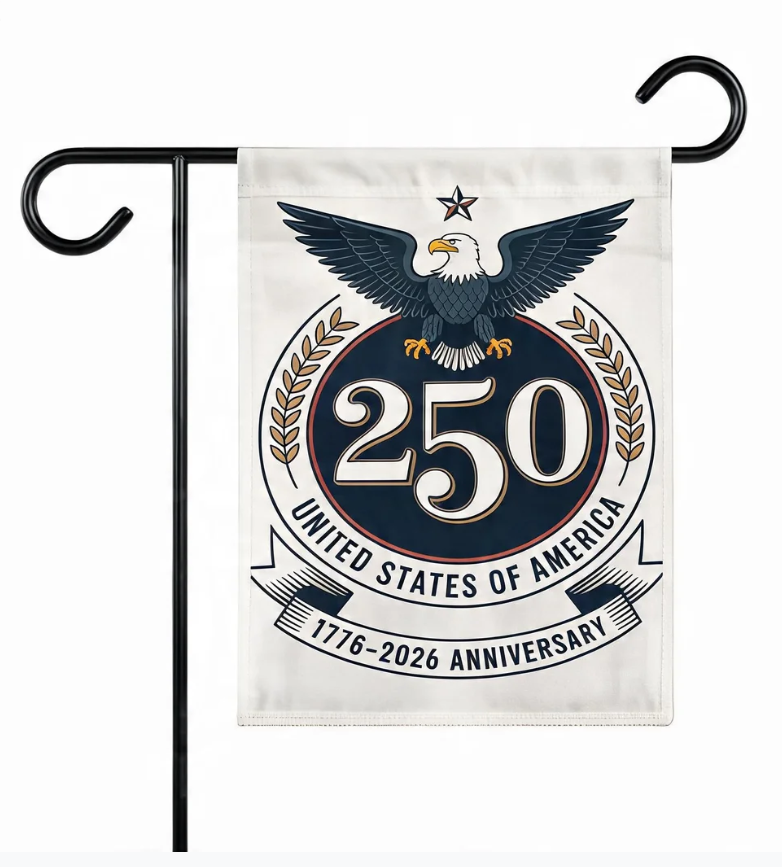 USA 250th Birthday Medallion Flag, United States 250 Anniversary Eagle Emblem House Flag
