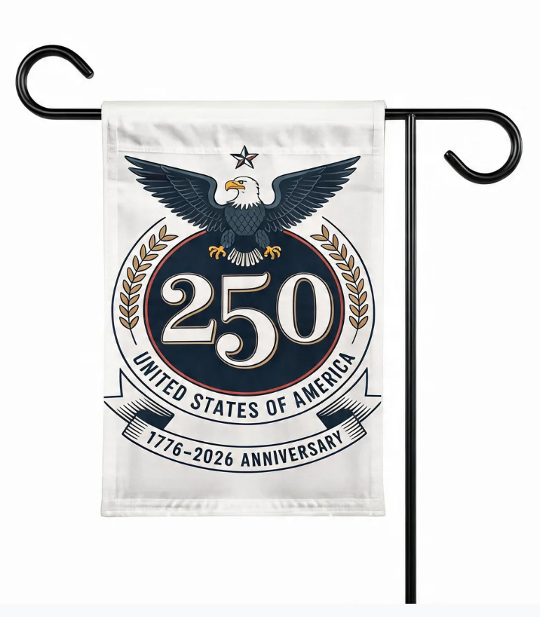 USA 250th Birthday Medallion Flag, United States 250 Anniversary Eagle Emblem House Flag