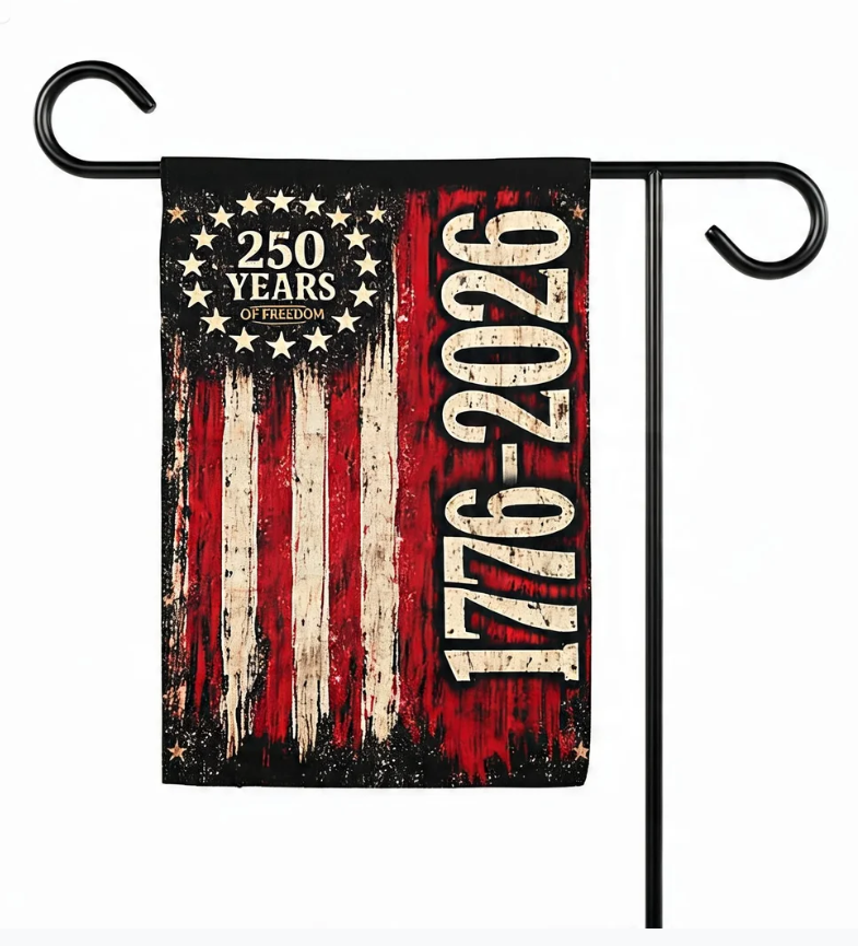 USA 250th Birthday Distressed Flag, 1776-2026 Grunge Garden Flag
