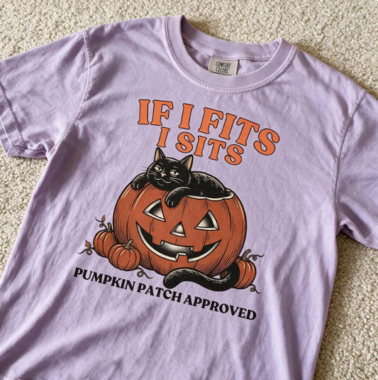 Comfort Colors Spooky Cat Pumpkin Shirt Orchid Color Size XL