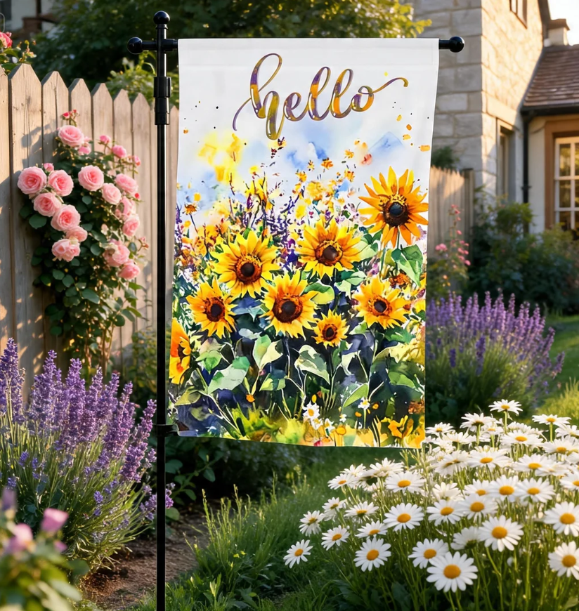 Sunflowers House Flag: Large Floral Garden Decor, Summer Fall Porch