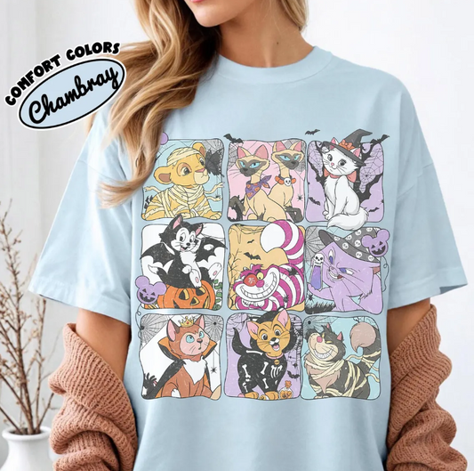 Comfort Colors® The Aristocats Spooky Season Shirt Chambray Color Size 2XL