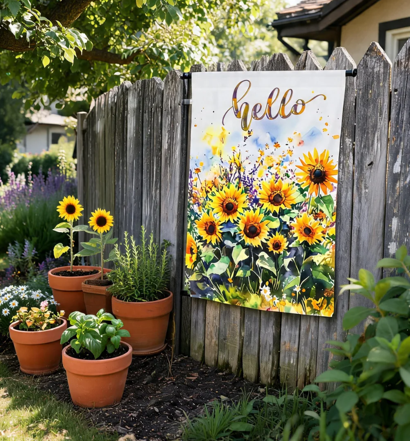 Sunflowers House Flag: Large Floral Garden Decor, Summer Fall Porch