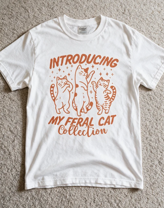 Comfort Colors® Feral Cat Collection T-Shirt White Color Size XL