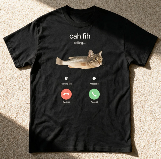 Cah Fih Meme T-Shirt Black Color Size XL