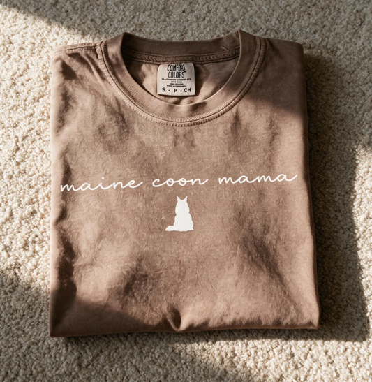 Comfort Color Maine Coon Mama Shirt Espresso Color Size S