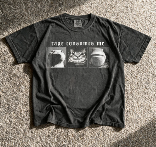 Comfort Color Rage Consumes Me T-Shirt Pepper Color Size M