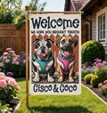Custom Pet Portrait Welcome Flag, Personalized Funny Garden Flag, Dog Lover Gift, Cat Lover Present