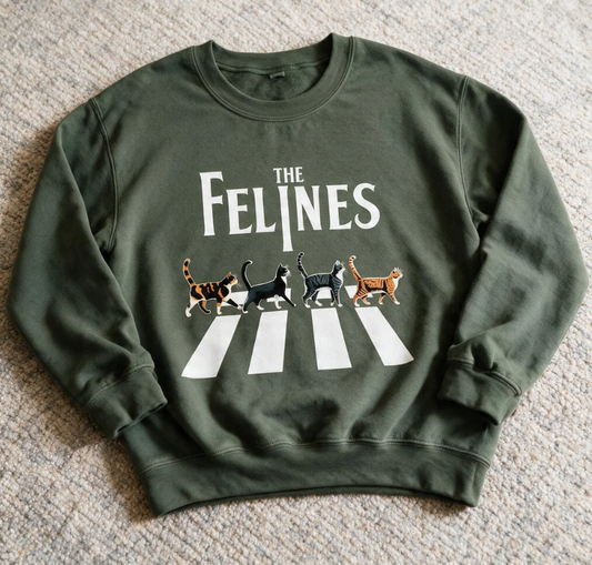 The Felines Sweatshirt Military Green Color Size L