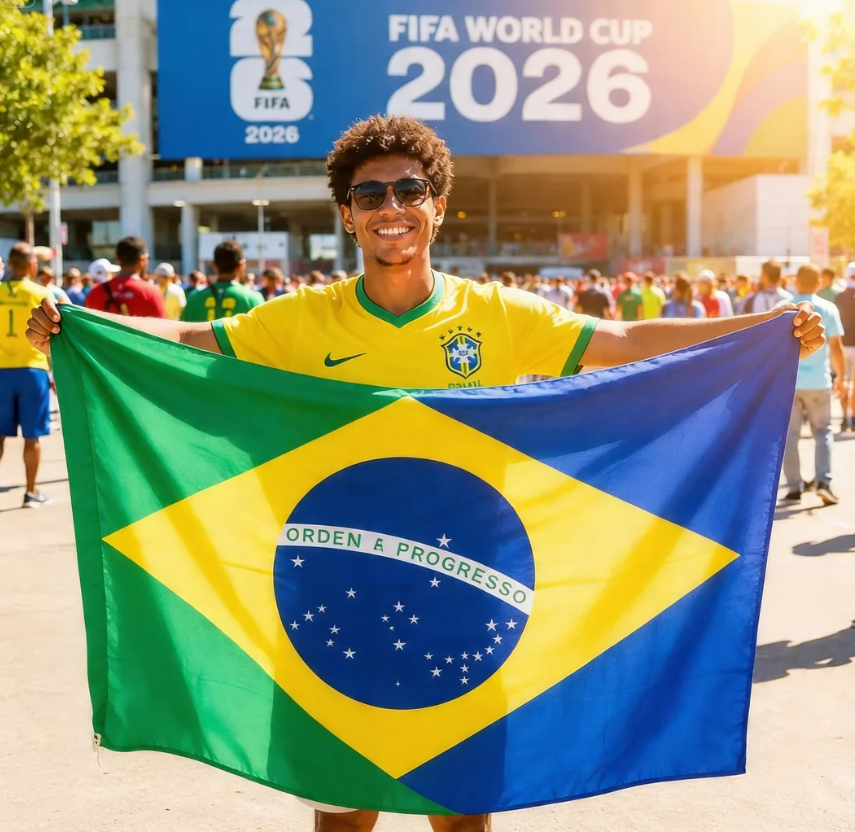 FIFA World Cup 2026 Flag, Brazil Flag, Argentina Flag, England Flag, France Flag, Germany Flag, Portugal Flag, USA Flag, Indoor Outdoor Banner, Supporter Flag