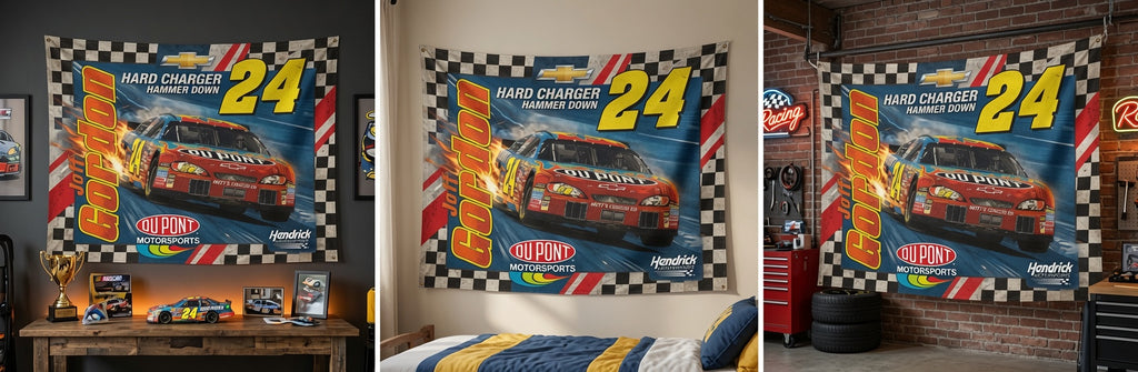 Vintage 90’s Jeff Gordon NASCAR Chevy Monte Carlo SS Racing Banner