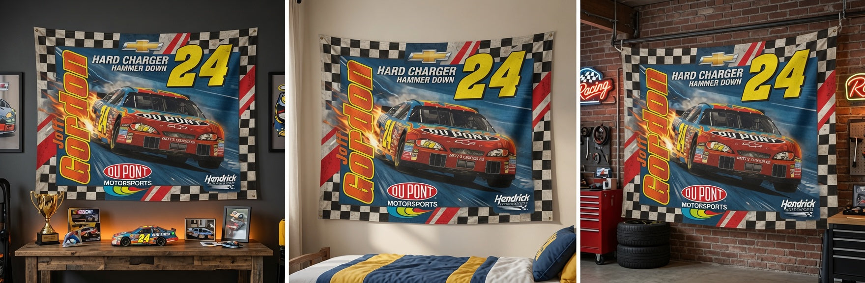 Vintage 90’s Jeff Gordon NASCAR Chevy Monte Carlo SS Racing Banner