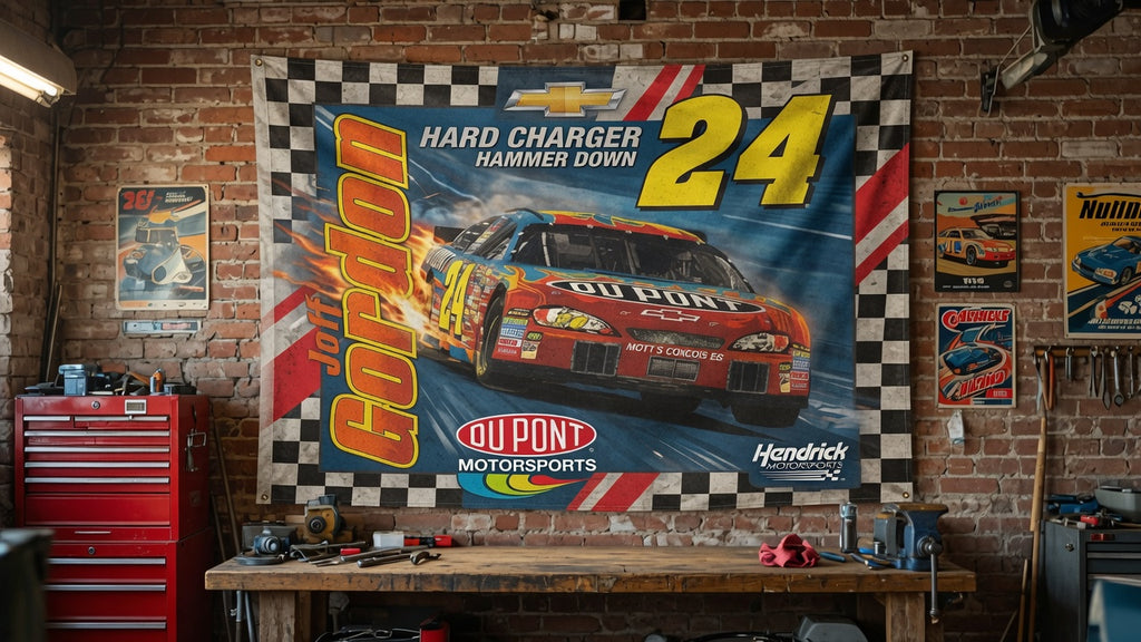 Vintage 90’s Jeff Gordon NASCAR Chevy Monte Carlo SS Racing Banner