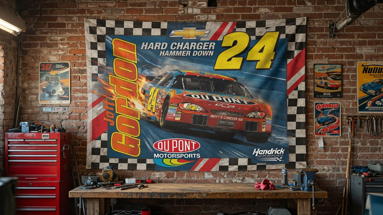 Vintage 90’s Jeff Gordon NASCAR Chevy Monte Carlo SS Racing Banner