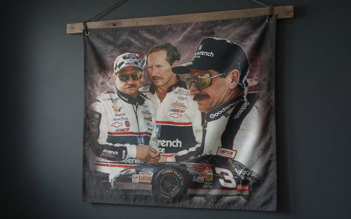 Vintage Racing Fan Banner, Racing Legend Tribute Banner