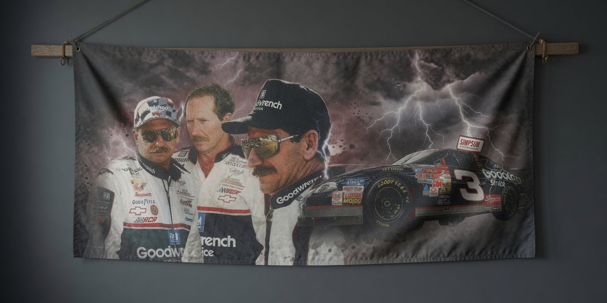 Vintage Racing Fan Banner, Racing Legend Tribute Banner