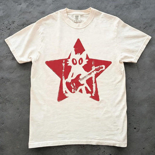 Comfort Color Rock Star Cat Wash Vintage Shirt Size M