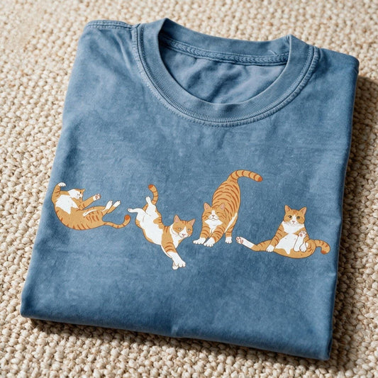 Comfort Color Ginger Cats Shirt Blue Jean Color Size XL