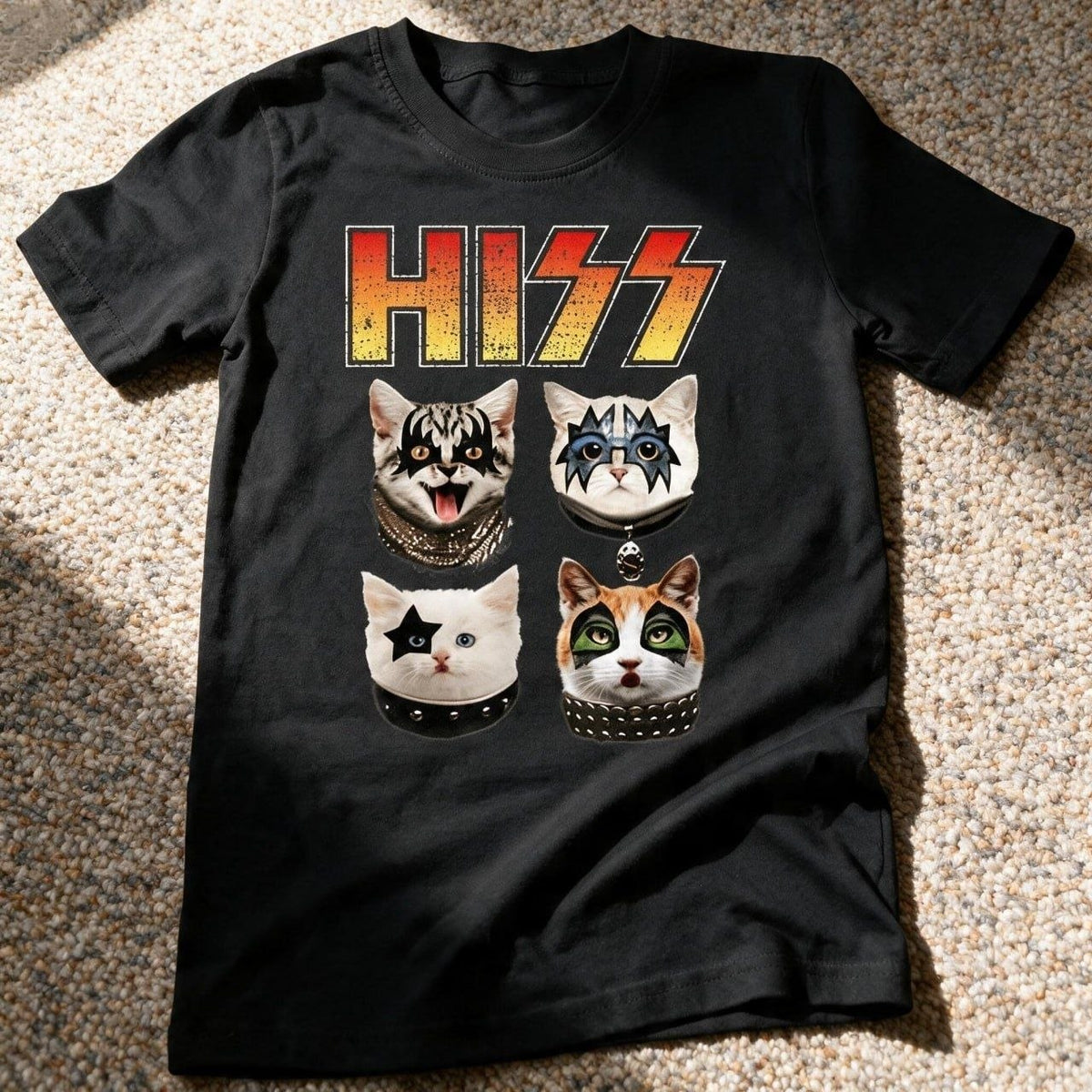 Hiss Funny Cat Lover Shirt Black Color Size S