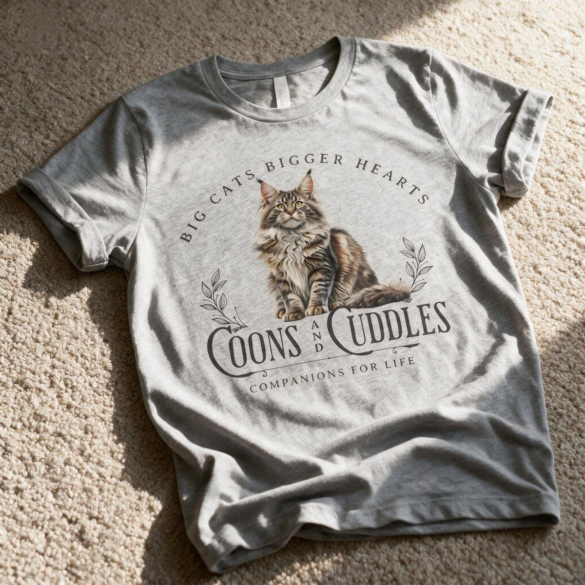 Mainecoon Cat Lover T-Shirt Ash Color Size XL
