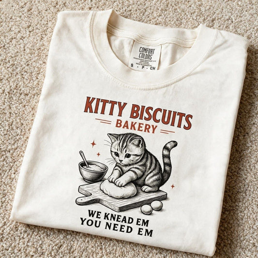 Comfort Color Biscuit Cat Shirt Ivory Color Size S