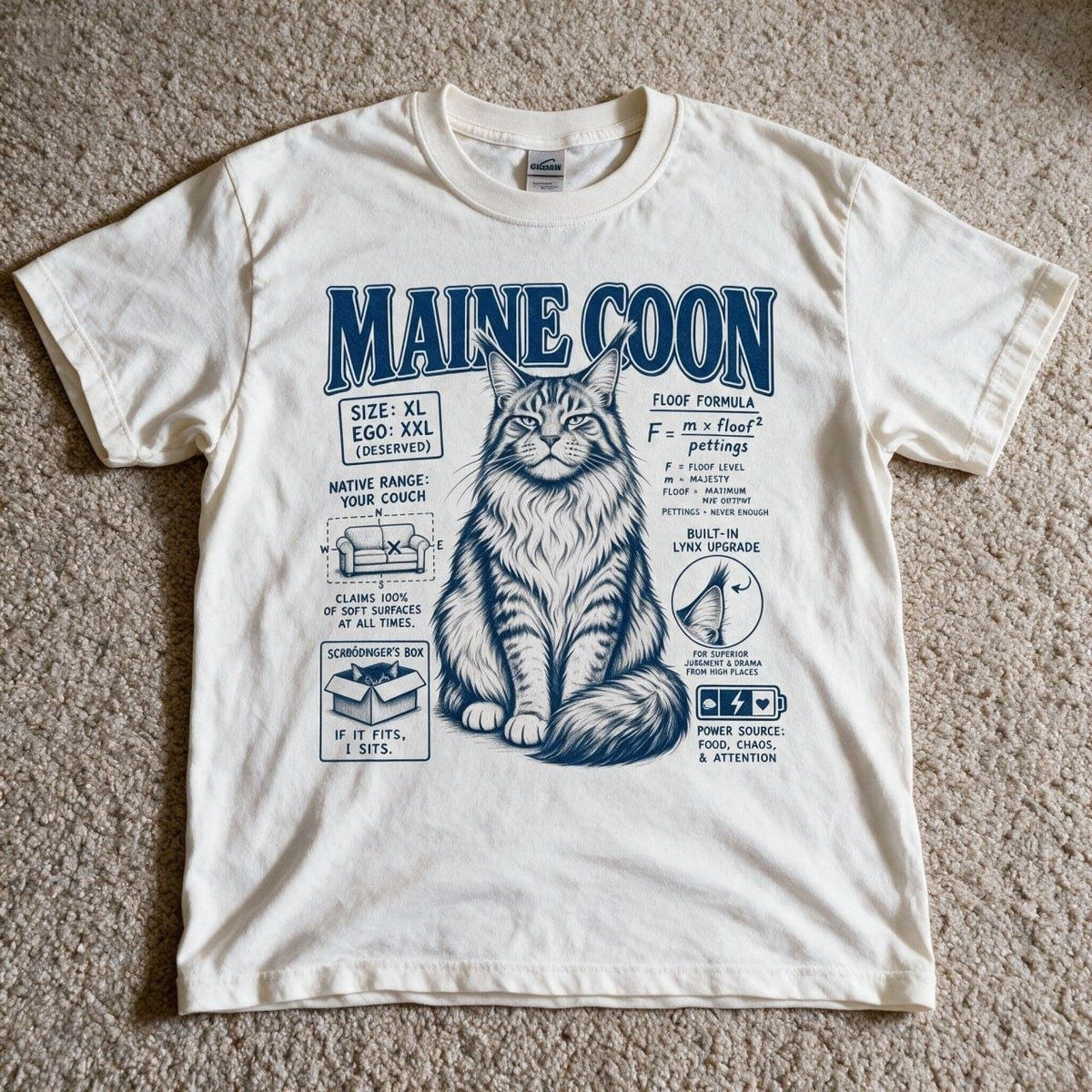 Funny Maine Coon Shirt White Color Size L