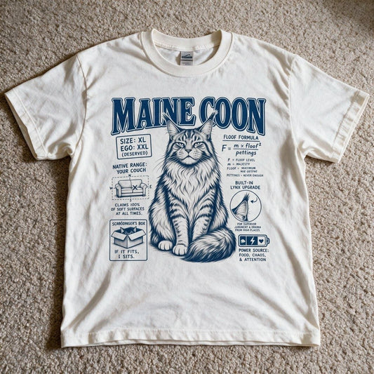 Funny Maine Coon Shirt White Color Size L