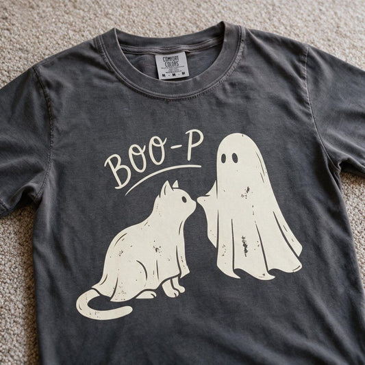 Comfort Colors Boo-P Halloween Shirt Moss Color Size M