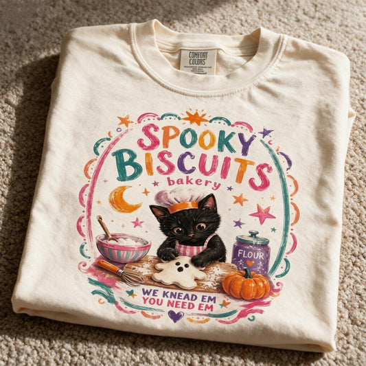 Comfort Colors Spooky Biscuits Shirt Ivory Color Size 2XL