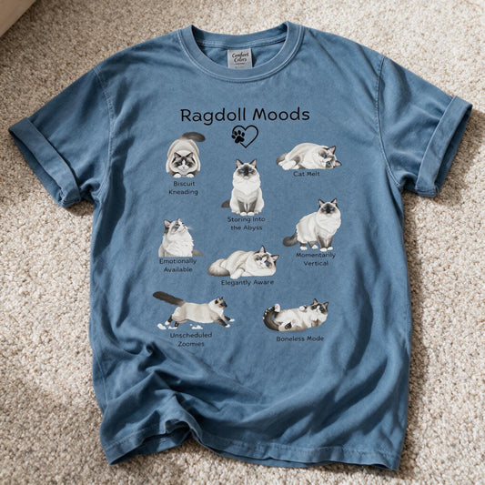 Comfort Colors Ragdoll Moods Tee Blue Jean Color Size M